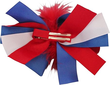 Patriotic Usa Girls Hair Bow Red White And Blue Amazon Co Uk