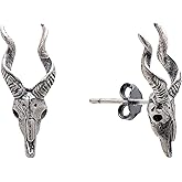 925 Sterling Silver Creepy Skull Studs Earrings for Women