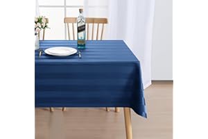 Hiasan Dining Table Cloth Rectangular, Spillproof & Stain Resistant Outdoor Rectangle Table Cover Waterproof Jacquard Table C