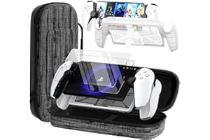 QUAGGY 3-in-1 Accessoris Kit Compatible with Playstation Portal, EVA Carrying Case for PS Portal with Silicone TPU&Hard PC Clear Protective Cover