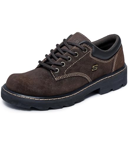 Skechers womens Parties - Mate Oxford, Black Scuff Resistant Leather, 8 US