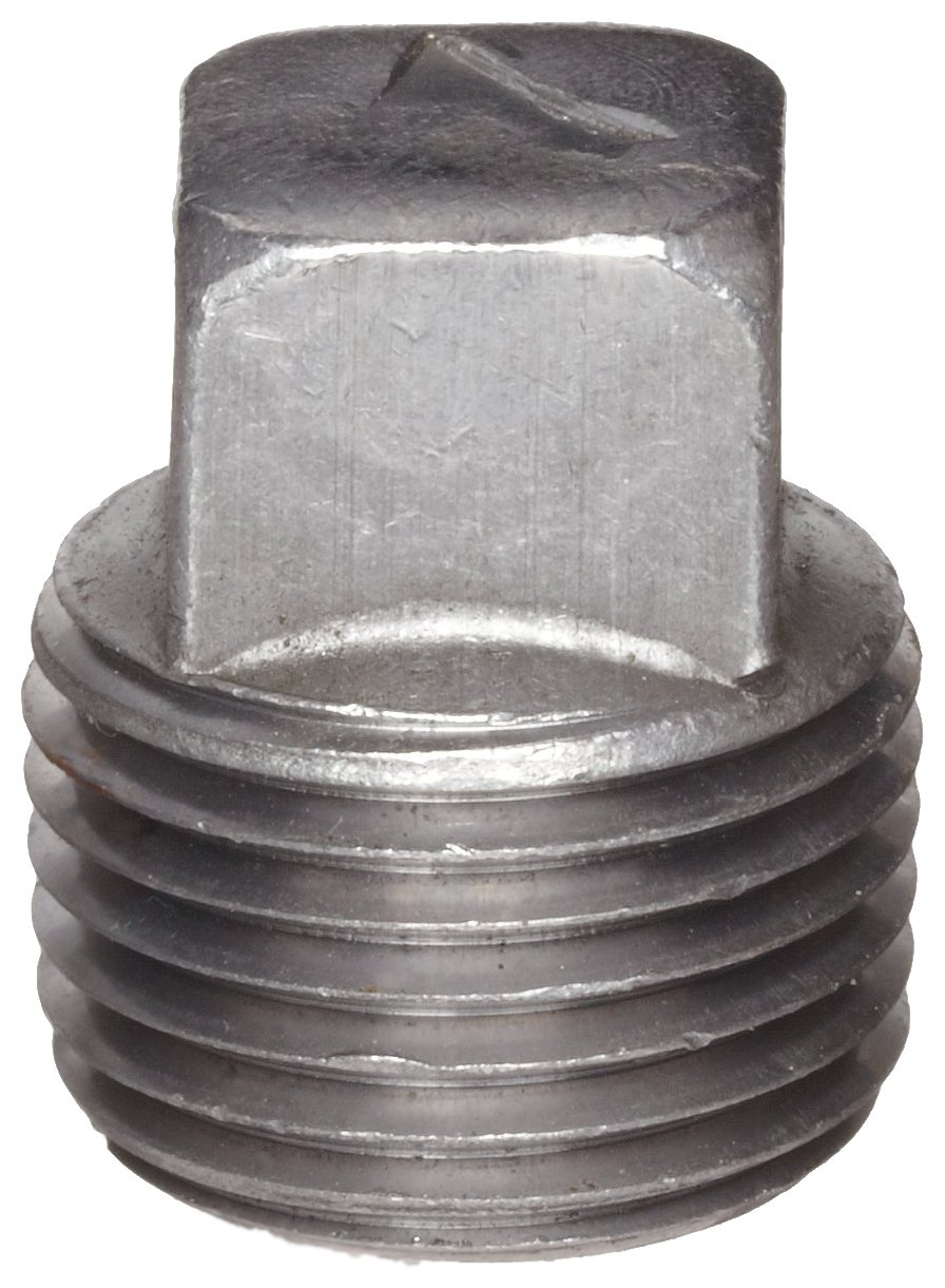 Photo 1 of Anvil 8700159208, Malleable Iron Pipe Fitting, Square Head Plug, 3/8" NPT Male, Black Finish