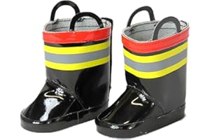 American Fashion World Fireman Firefighter Boots for 18-Inch Dolls | Premium Quality & Trendy Design | Dolls Shoes | Shoe Fashion for Dolls for Popular Brands