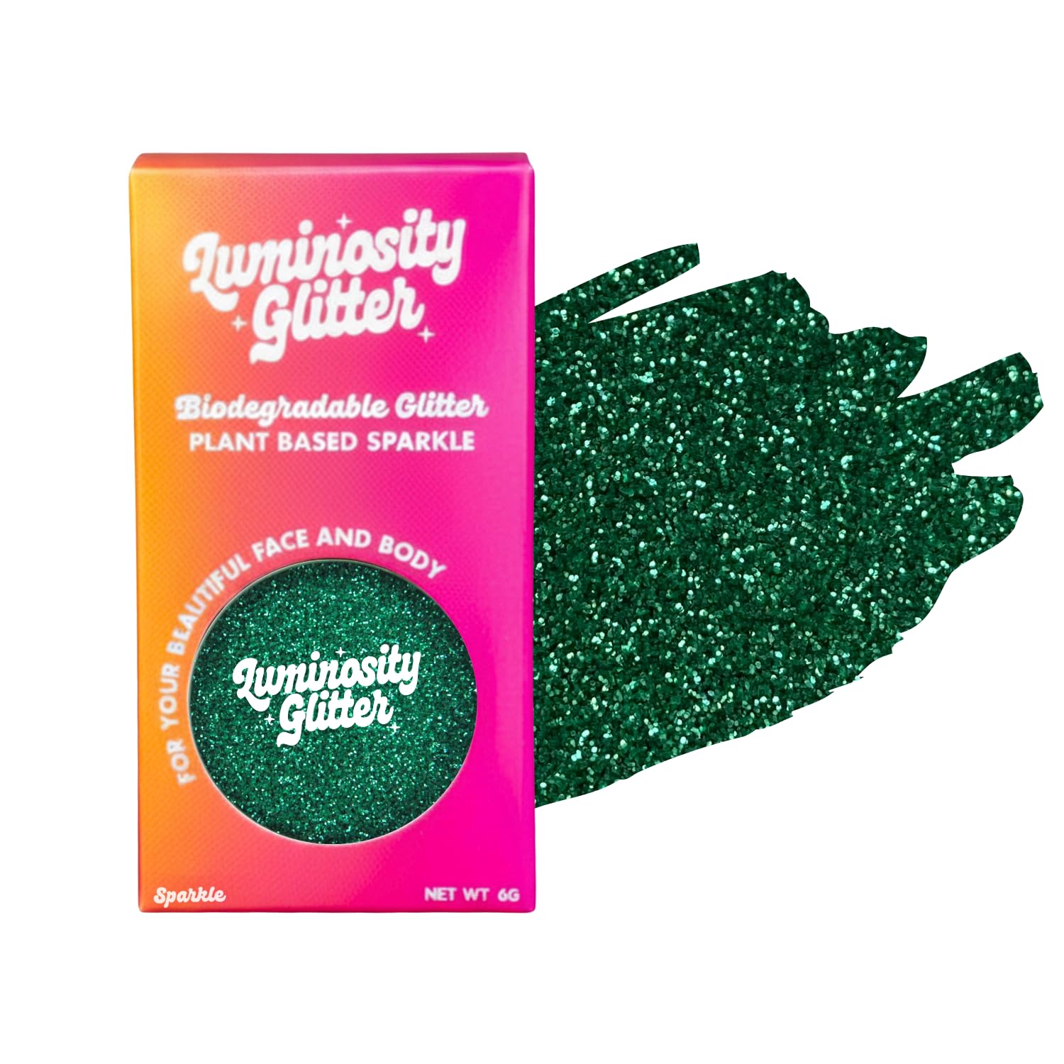 Fine Green Glitter Makeup - Biodegradable Eco Glitter for Face, Body, Hair, Nails and Festivals (Green Fine) 6 Grams