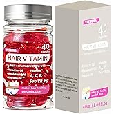 Hair Treatment Serum, Hair Vitamin Serum Oil Capsules, No Rinse Hair Conditioner for Hair Repair Smooth and Shiny (A)
