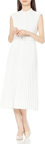 Amazon Co Jp セルフォード シャツプリーツワンピース Cwfo レディース Wht 38 服 ファッション小物