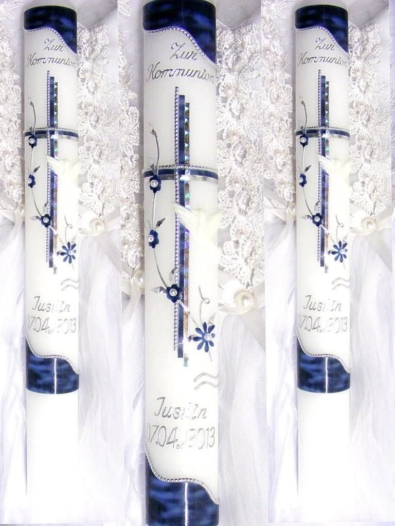 Christening candle, communion candle, young girl 400/40 mm VT- 30, including accessories for self-labelling