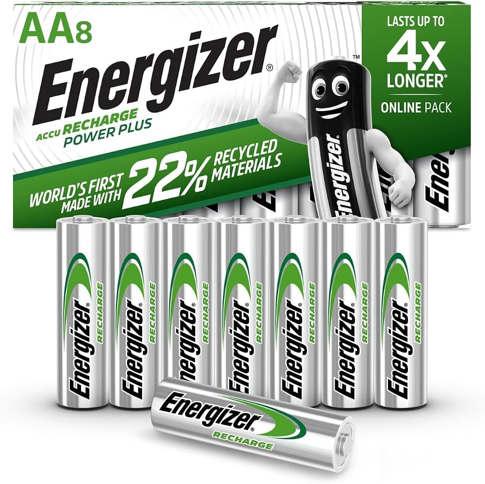 Energizer Recharge Power Plus AA Batteries 8 Pack 2000 mAh NiMH