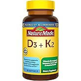 Nature Made Vitamin D3 K2 Supplement, 5000 IU (125 mcg) Vitamin D for Bone, Teeth, Muscle and Immune Support, 30 D3 and K2 Softgels, 30 Day Supply