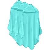 Cosy Family 3 Pack Baby Hooded Towels, Rayon Made from Bamboo, Soft Unisex Bath Towels for Babies,Toddler,Infant - Newborn Essential - Ultra Absorbent Toddler Towels for Baby Boy Girl - Aquamarine