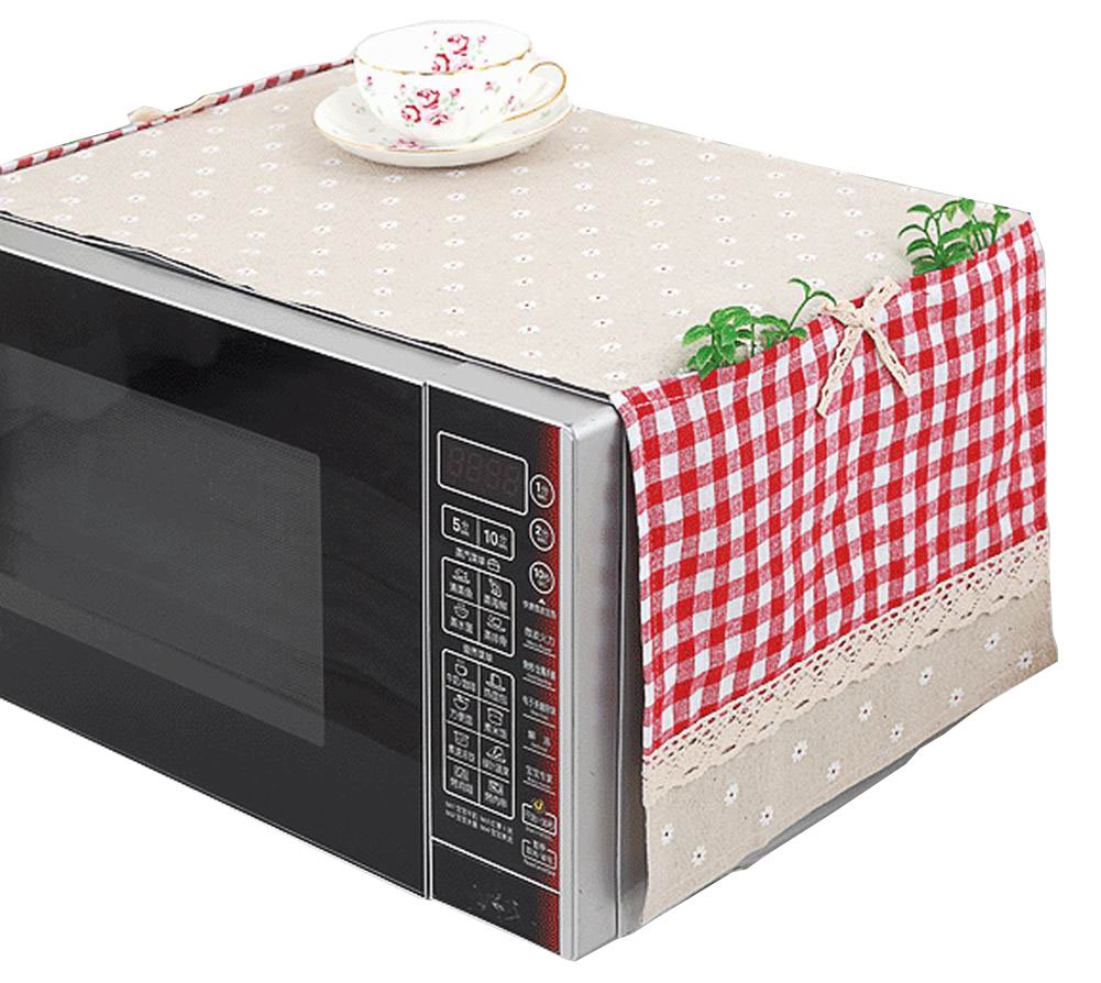 Beige] Belle funda de protección antipolvo de horno de microondas ...