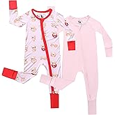 CubbieMoon Viscose Bamboo Baby Pajamas, 2 Way Zipper, Girl & Boy Sleepers, 12 to 18 Month Pjs, Soft Stretchy Viscose Made From Bamboo (2 Pack)
