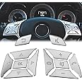12Pcs Steering Wheel Buttons Cover Interior Sticker Trim Decoration Replacement for Mercedes-Benz Accessories A B C E SLK SL ML GL ClA GlA W176 W212 W204 W246 Class 2015 2014 2013 2012 2011 2010