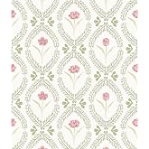 Orainege Peel and Stick Wallpaper Floral Wallpaper 16.9in x118.1in | Green Pink Leaf Contact Paper Vinyl Waterproof Self Adhesive Boho Botanical Wall Paper for Bedroom Shelf Cabinet Decor
