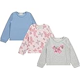 BTween Girls 3 Piece CrewithNeck Fleece Sweatshirt Set Long Sleeve Cotton Blend Pullover, Soft and Comfortable, Sizes 4-12