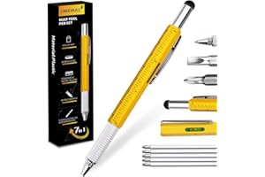 UMEINAC TECH UMEINAC Multitool Pen, 7 in 1 Multitool Tech Tool Pen for Men, Construction Tools Gadget Stocking Stuffers Gifts for Dad Husband Father - Yellow