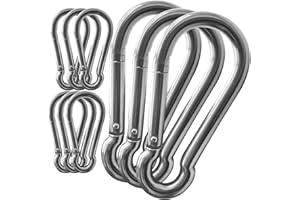 REDOVANT 10Pack 5.5 Inch Spring Snap Hooks, Heavy Duty Carabiner Clips for Swing, 12MM 1/2” Quick Chain Link Buckle Clip Keychain Carabiners for Hammock Fitness Gym Boating-1350lbs Capacity