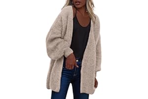 dowerme Women Open Front Cardigans Trendy Fall Long Sleeve Drop Shoulder Soft Knit Slouchy Sweater Winter Outerwear 2025