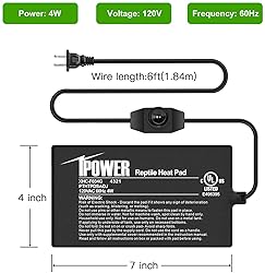 iPower 4X7 Inch 4 Watts Reptile Heating Mat with