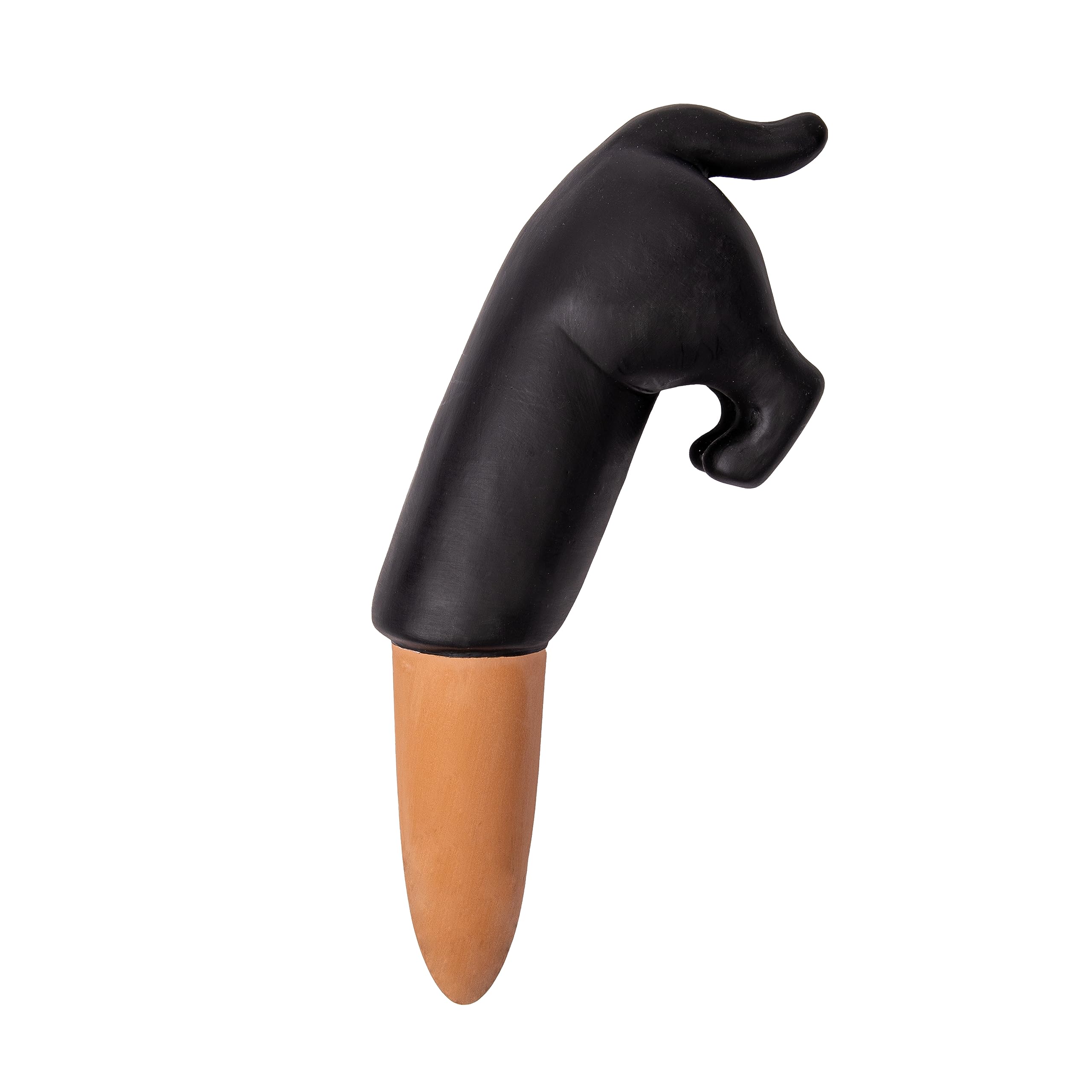 Fisura - Self-watering for original pots. Black automatic watering system in the shape of a dog. Watering system for indoor plants with a capacity of 100 millilitres. Material: terracotta.