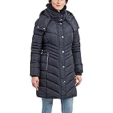 LONDON FOG womens Heavyweight Puffer With Faux Fur Collar