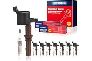 ULTRAMINDZ Ignition Coils & Spark Plugs for Ford 5.4L 4.6L F150 09-10 Expedition 09-14 Explorer F250 F350 Super Duty Mustang GT 08-10 for Lincoln 5.4 Navigator 08-14 for Mercury 4.6 Mountaineer 08-10 DG521 FD509