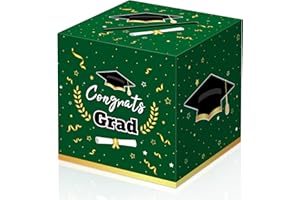 Kelool Green Graduation Decorations 2025, Graduation Party Supplies Congrats Card Box for 2025 Grad Cap Party Decorations,Congrats Grad Cardboard for Gift Favors Grad Parties