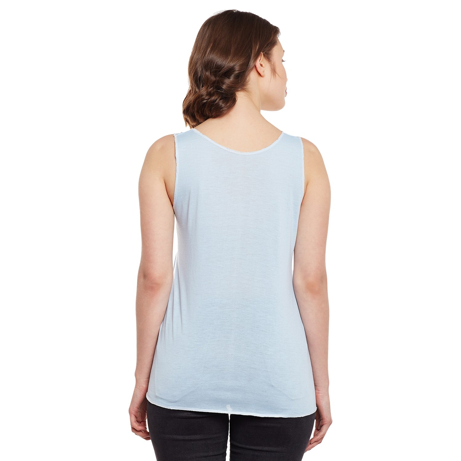 vimal pink and blue graphic printed tank tops for women(pack of 2)