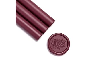 UNIQOOO Jewel Tone Ruby Marsala Red Glue Gun Sealing Wax Sticks for Wax Seal Stamp - Great for Wedding Invitations, Cards Envelopes, Snail Mails, Wine Packages, Christmas Gift Ideas, Pack of 8