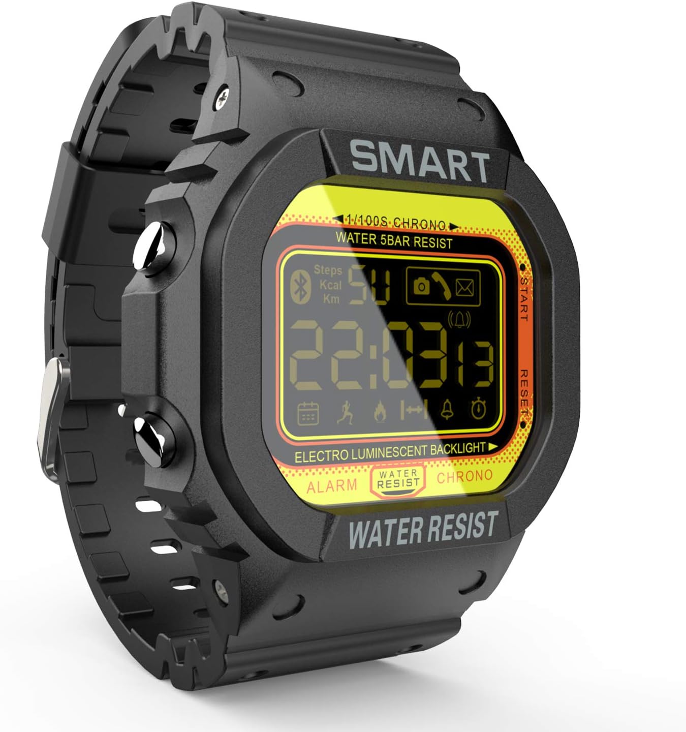 LOKMAT Sports Digital Smart Watch Men Boys Waterproof Bluetooth Smartwatch,Fitness Tracker with Pedometers,Remote Camera,Call/SNS/SMS Reminder for iOS and Android