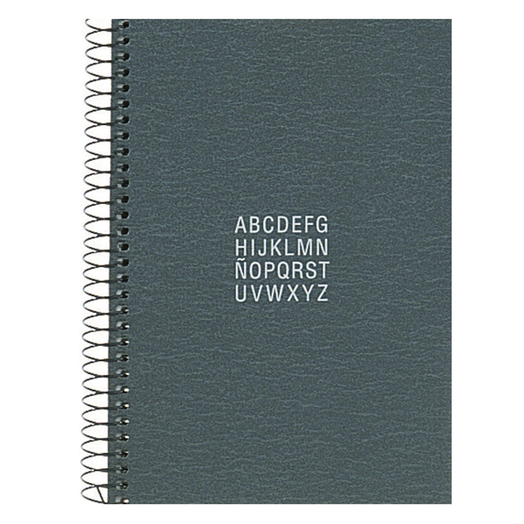 Miquelrius - Address and Telephone Book Size 8 (140 x 150 mm) 102gsm Sheets with Alphabetical Index Laminated Cardboard Cover Cosmic Collection Graphite Grey