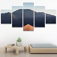 SIGNWIN 5 Panel Canvas Wall Art Landscape Mountain for Home Decorations Ready to Hang - 60