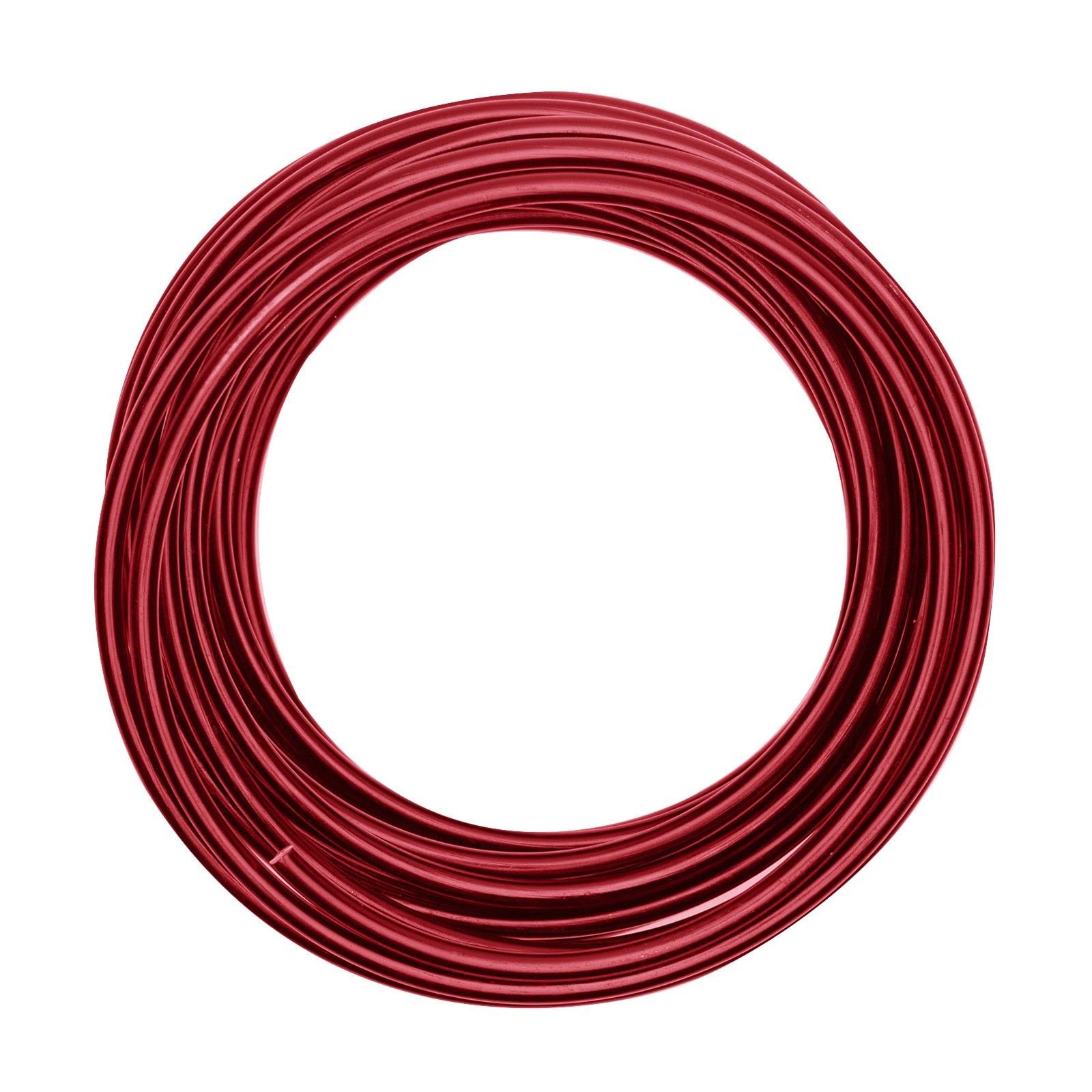 Vaessen Creative Aluminium Craft Wire 32.8 ft (10 m) x 0.2" (5 mm) Oxblood (Red) - Flexible Metallic Wire for Crafting, Flower Arranging, Jewellery Making and Modelling
