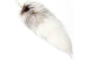 Lupidyyxun Real Fox Tail Fluffy Furry Fox Fur Tail Keychain Black Red White Fox Tail Fur Cosplay Toy for Kids
