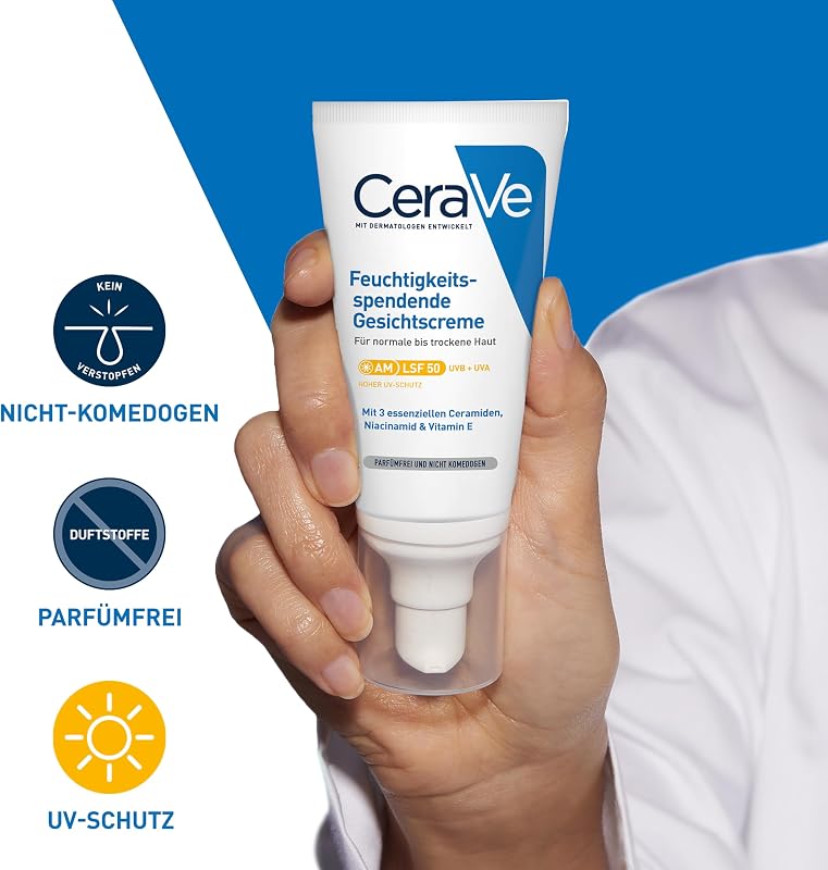 Feuchtigkeitsspendende Gesichtscreme LSF 50, UVA- & UVB-Schutz, 50ml