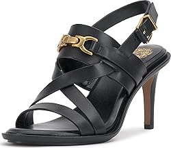 Vince Camuto Women's Frena Heeled Sandal, Black, 11