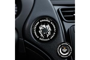 EPOCHHIKE Rotary Push Start Button Cover, Engine Start Stop Button Cover, Motorcycle Ignition Key Switch Cover, Start Stop Button Cover Decoration DIY Car Motorcycle Interior Decor (Spider-Black)