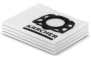 Kärcher Original KFI 357 Non-Woven Filter Bags, Pack of 4, 3-Ply, Extremely Tear-Resistant and Robust, for Kärcher Wet/Dry Va