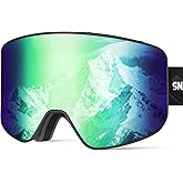 SNOWER Ski Goggles, OTG Anti Fog Snowboard Goggles, HD Snow Goggles UV400 Protection for Men Women Youth