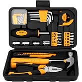 DEKOPRO 94 Piece Tool Set Household DIY Tool Kit for Men with Storage Toolbox, Small Basic Hand Tool Box Set for Home Repair, DIY, Apartment, Office, Orange