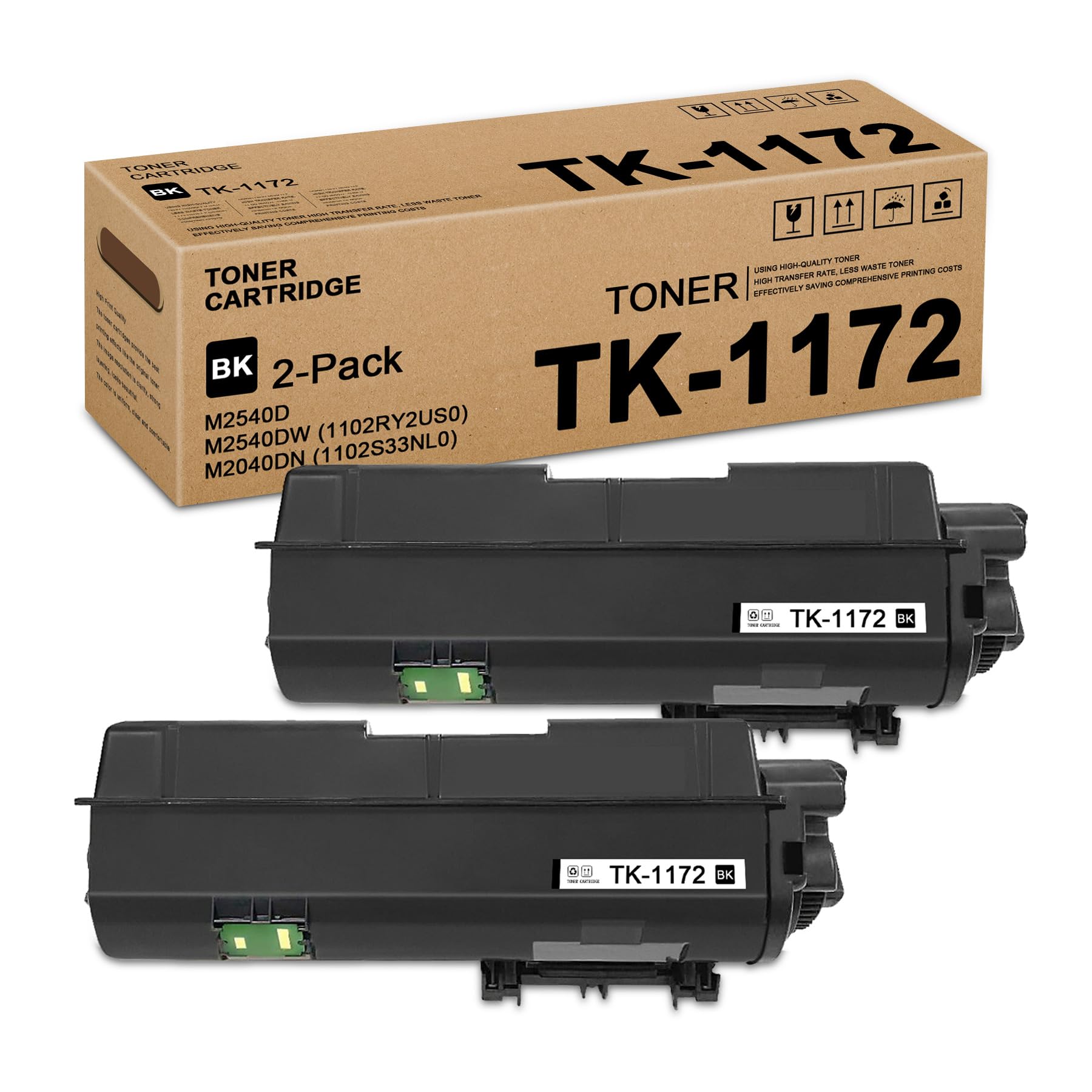 Photo 1 of LOVPAIN TK1172 TK-1172 Black Toner Cartridge: 2-Pack TK1172 Toner Cartridge (7500 Pages/Pack) Replacement for Kyocera TK-1172 for ECOSYS M2040dn / M2540dw / M2640idw Printers, (1T02Y80UX0)