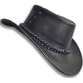 Oztrala Buffalo Leather Hat Australian Outback Western Cowboy Mesh Mens Womens Kids Jacaru Black Brown Tan HLBS HLBB