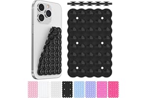 CHICMOSS Silicone Suction Cup Phone Mount Double-Sided, Sticky Grip Suction Phone Case Mount for iPhone & Android, Hands-Free Phone Accessories for Tiktok Videos & Selfies (Black)