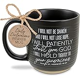 Lighthouse Christian Products Will Not Be Shaken Brown 20 Ounce Ceramic Coffee Cup Mug