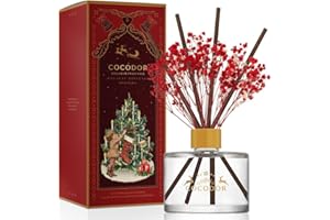 COCODOR Christmas Reed Diffuser Set / 6.7oz / Snow Fig/Holiday Scented Oil with Sticks, Festive Home Fragrance Gift for Xmas 