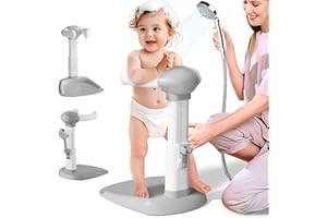 BALLA BALEIN Baby Shower Standing Support,Adjustable Toddler Bath Stand with Anti-Slip Baseboard,for Changing Clothes,Bathing by Standing up Themselves,Shower holder Maker Idea Gift for 8-36 months
