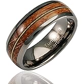 100S JEWELRY Engraved Personalized Gunmetal Tungsten Rings For Men Guitar String Whiskey Barrel Inlay Wedding Promise Band Size 6-16