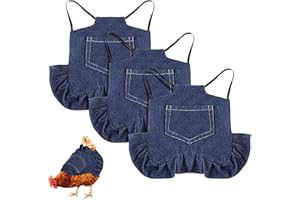 TOBILE Chicken Saddle, 3Pcs Hen Apron Hen Feather Protector with Elastic Straps Hen Wing Feather Protector