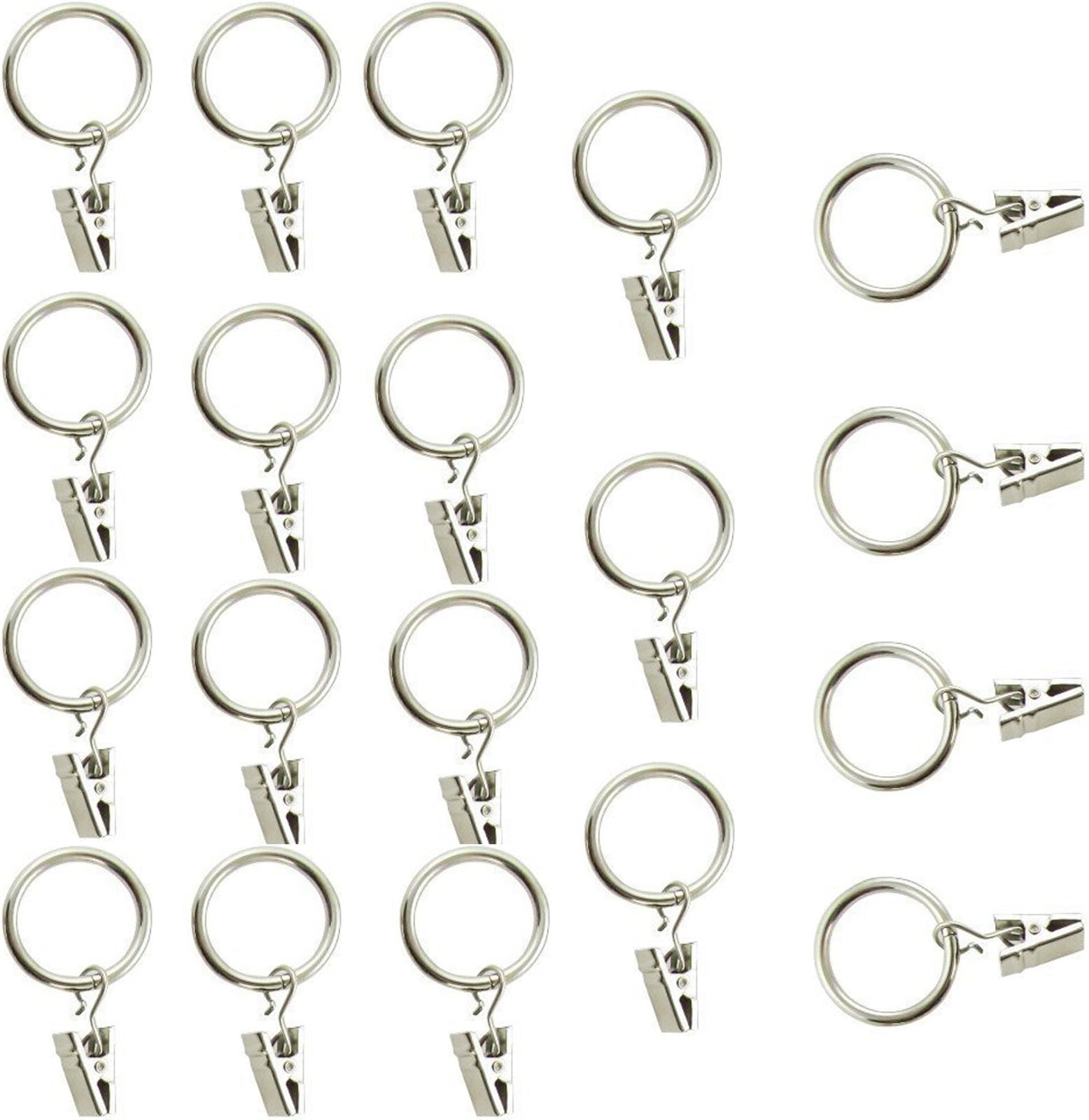 KKMore Stainless Steel Curtain Clip Rings 2 Inch Interior Diameter Pack of 18