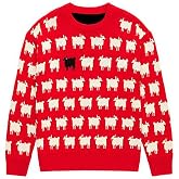 Lady Princess Diana Wool Sweater for Women in Black Sheep Red Color - Princess Diana Black Sheep Sweater